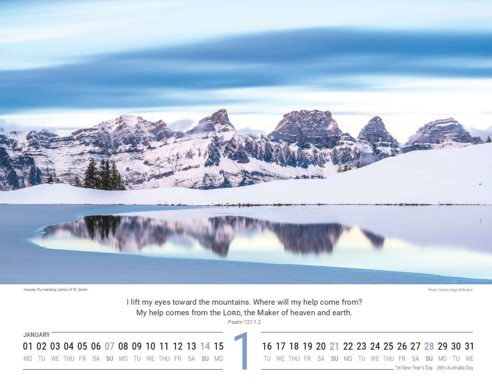 Calendrier Paysages Suisses Anglais Calendrier Mural La