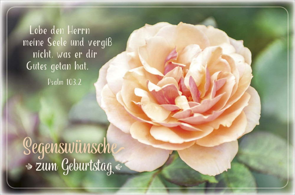 Faltkarte Lobe den HERRN- Rose Geburtstag - Psalm 103.2