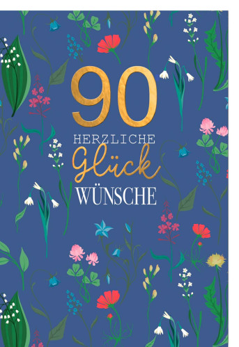 Doppelkarte 90 Blüten Glückwünsche