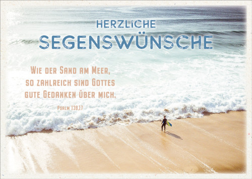 Postkarte Wie der Sand am Meer Segenswünsche