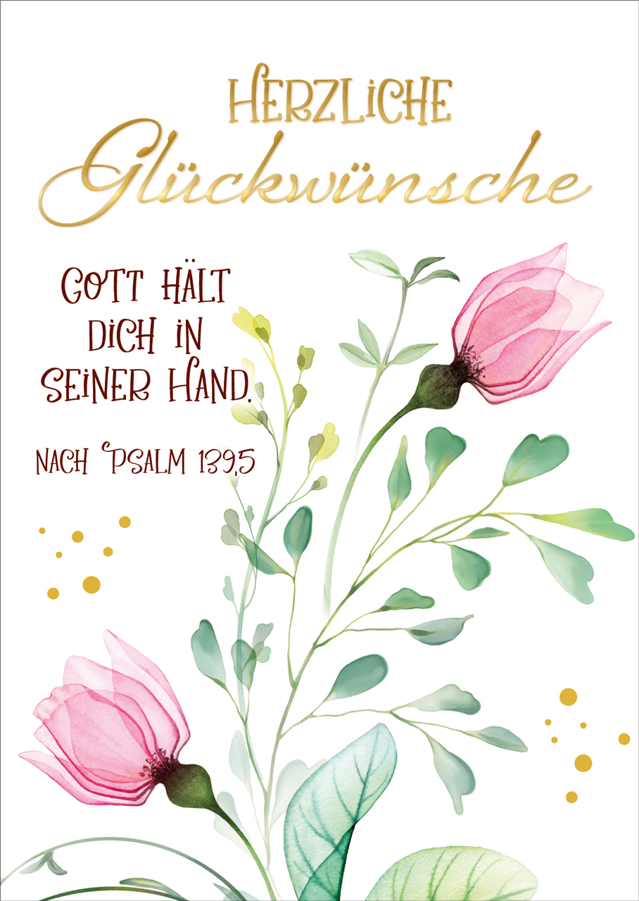 Postkarte Gott hält dich an seiner Hand - Geburtstag