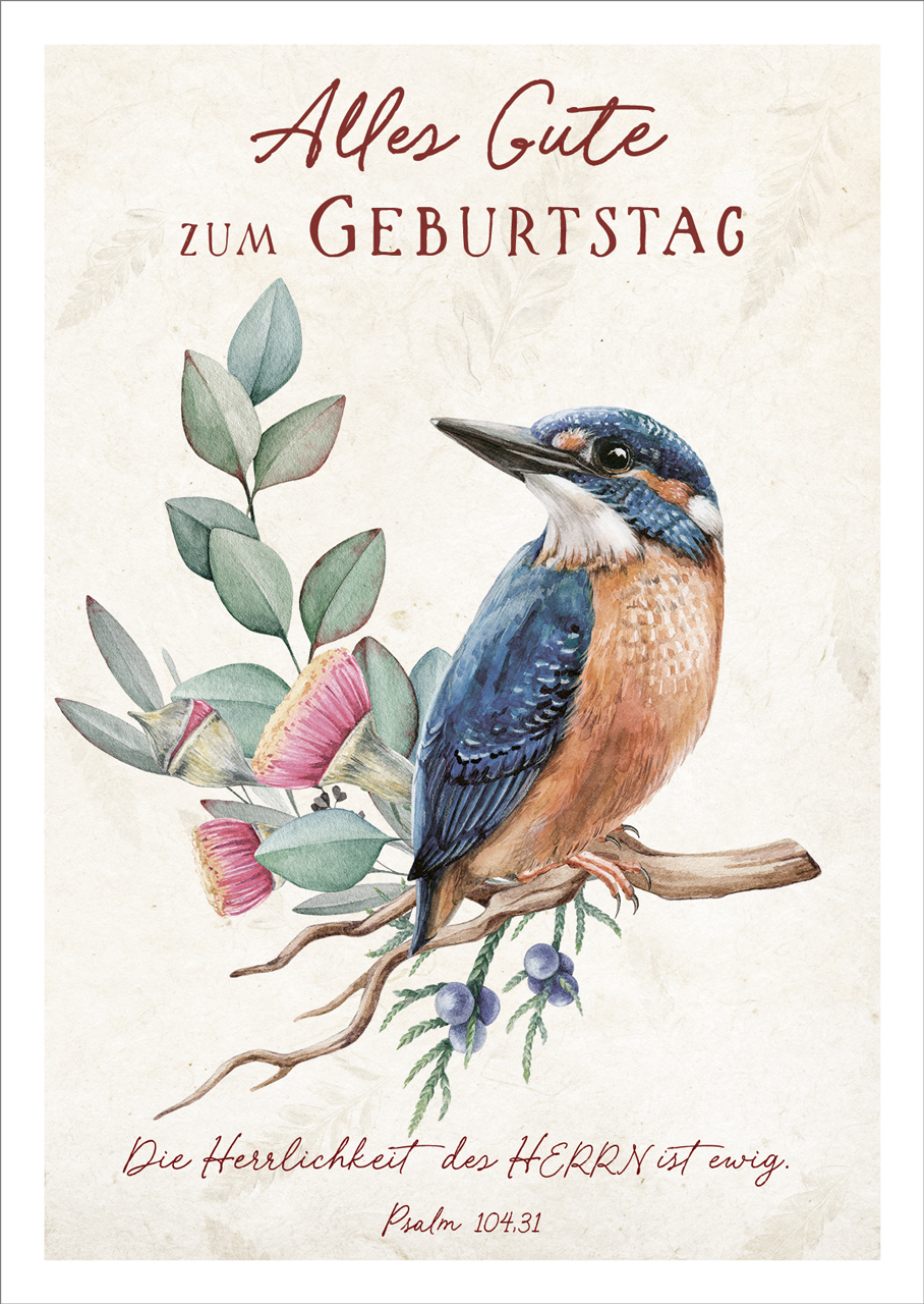 Postkarte Die Herrlichkeit des HERRN - Eisvogel