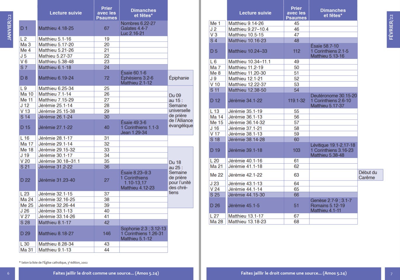 Calendrier de lectures bibliques - La Bible en 6 ans - 2023 :: La