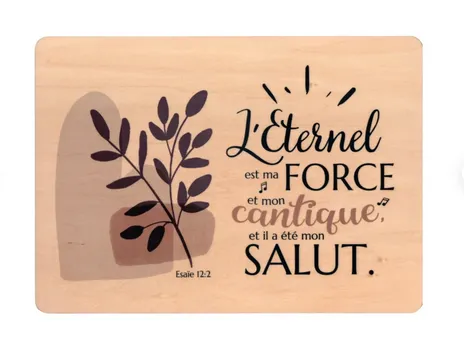 Tableau en bois "Branche" Esaïe 12.2