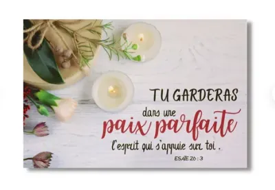 Tableau aluminium "Tu garderas dans une paix parfaite…" Esaïe 26.3 - Petit modèle