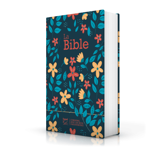 Bibel Segond 21, französisch (Premium Style) - gestepptes Hardcover aus Canvas mit Blumenmuster