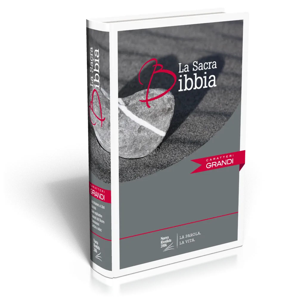 Italienisch, Bible NR2006 Grossdruck - Illustrierter Hardcover - Grauer Hintergrund mit Stein