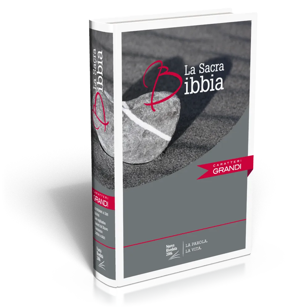 Italienisch, Bible NR2006 Grossdruck - Illustrierter Hardcover - Grauer Hintergrund mit Stein