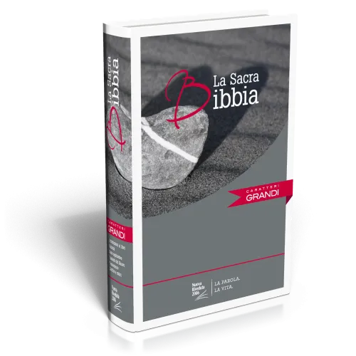 Italienisch, Bible NR2006 Grossdruck - Illustrierter Hardcover - Grauer Hintergrund mit Stein