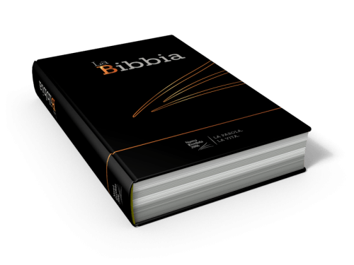 Italien, NR2006 Bible compacte - Modède souple, fibrocuir noir, tranches argentées, onglets