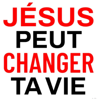 Autocollant "Jésus peut changer ta vie" - carré 7.5cm