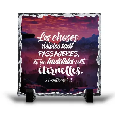 Tableau en ardoise «Les choses visibles […]» 2 Co 4.18