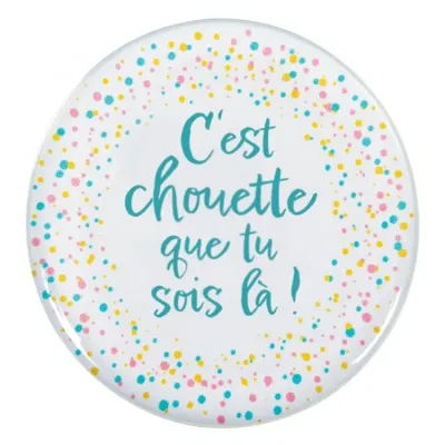 Magnet rond - "C'est chouette que tu sois là !"