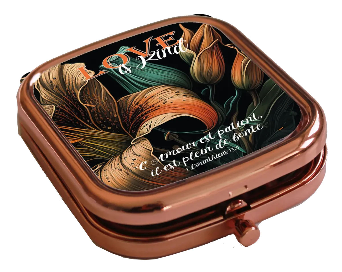 Miroir de poche - "Love is kind" 1 Corinthiens 13.4