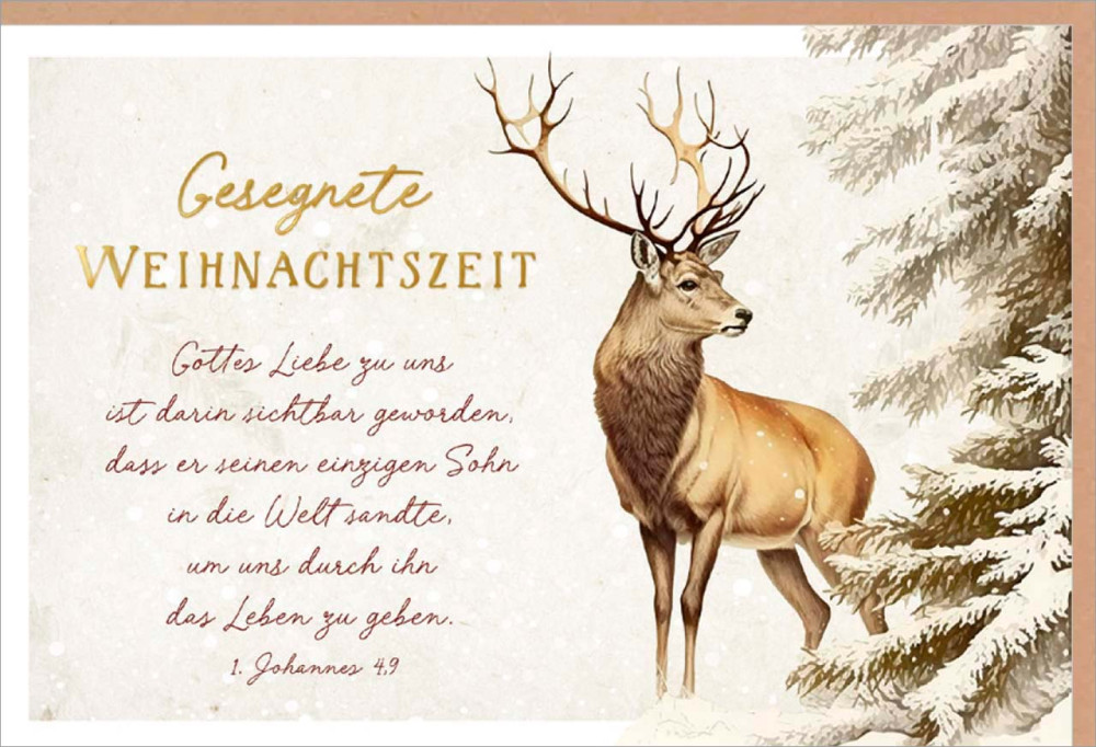 Faltkarte Weihnachten Hirsch GF