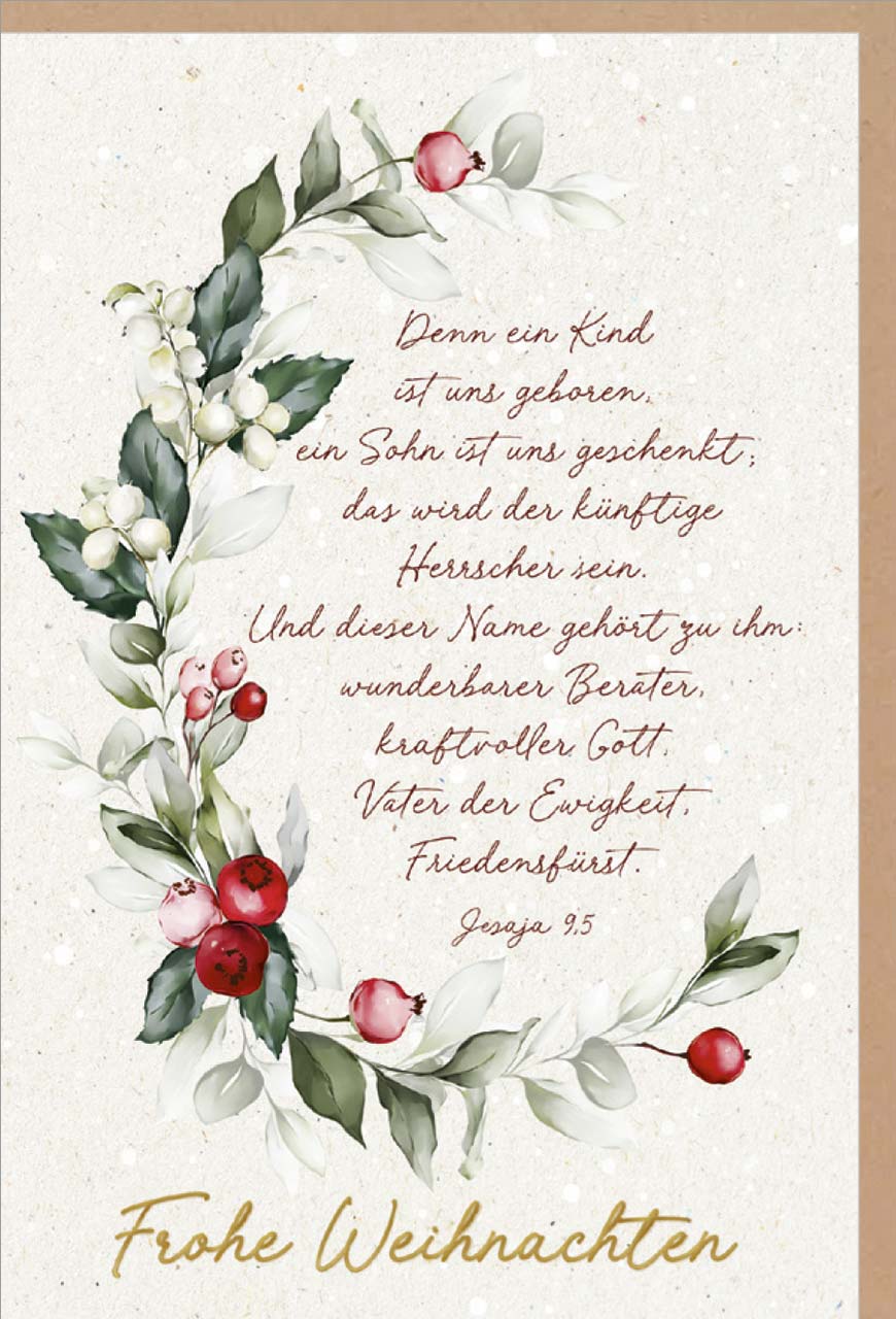 Faltkarte Weihnachten Denn ein Kind ist uns geboren GF