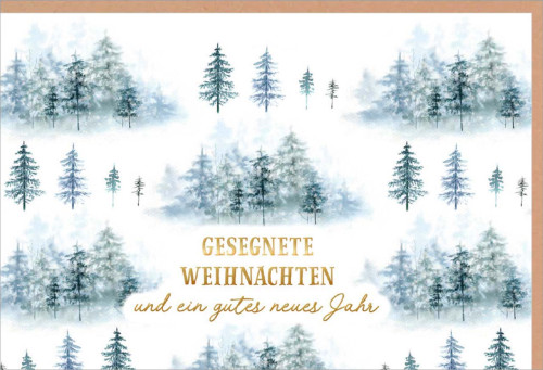 Faltkarte Weihnachten Tannen und Wälder GF