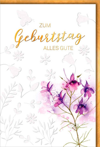 Faltkarte Alles Gute - lila Blüten