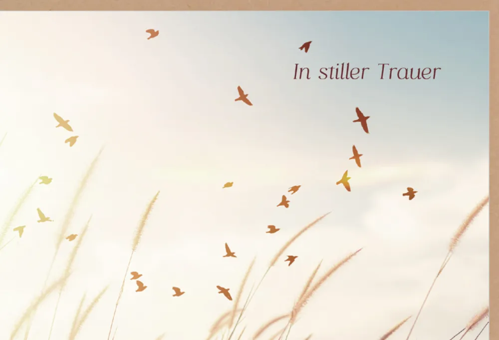 Faltkarte Trauer In stiller Trauer Vögel