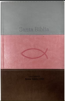 Spanisch, Bibel Reina Valera 1960, Grossdruck, dreifarbig rosa/weiss/kastanienbraun
