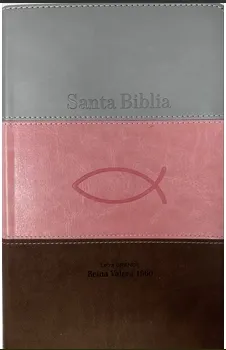 Spanisch, Bibel Reina Valera 1960, Grossdruck, dreifarbig rosa/weiss/kastanienbraun