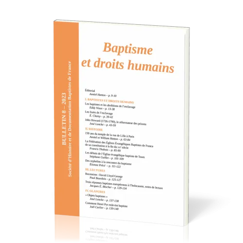 Baptisme et droits humains - Bulletin No 8 de la Société d'Histoire et de Documentation Baptistes...