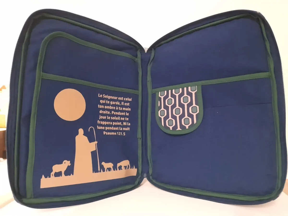 Organiseur tissu imprimé, Psaume 121.5 à l’intérieur