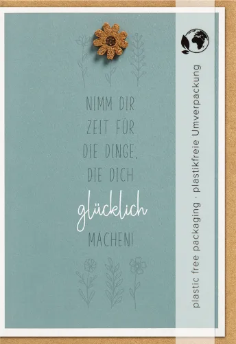 Doppelkarte Dinge, die dich glücklich machen Kork
