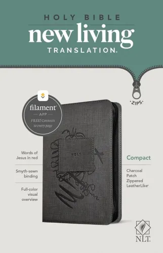 Anglais, Bible, New Living Translation, Filament Edition, similicuir "charbon", fermeture éclair,...
