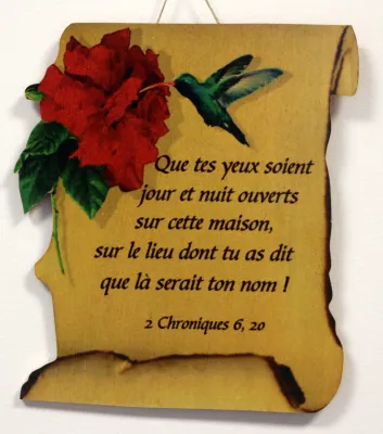 Bois parchemin fleurs, "Que tes yeux […]" 2 Ch 6.20
