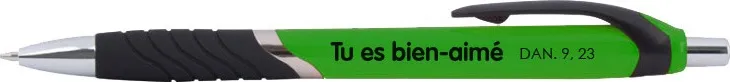 Stylo Vague "Tu es bien aimé" Daniel 9.23 - Couleur verte