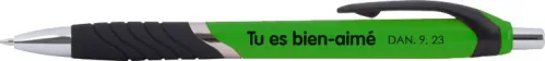 Stylo Vague "Tu es bien aimé" Daniel 9.23 - Couleur verte
