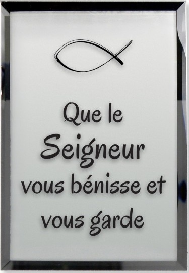 Tableau miroir « Que le Seigneur vous… » - 7.5 x 10 cm