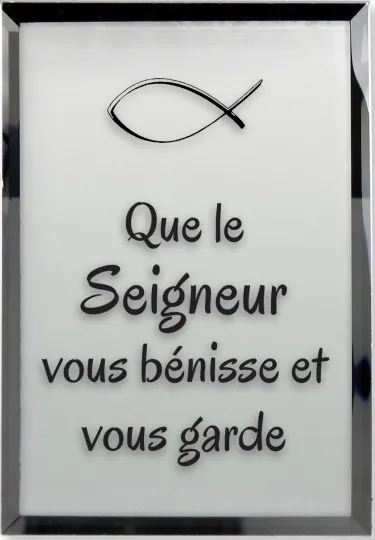 Tableau miroir « Que le Seigneur vous… » - 7.5 x 10 cm