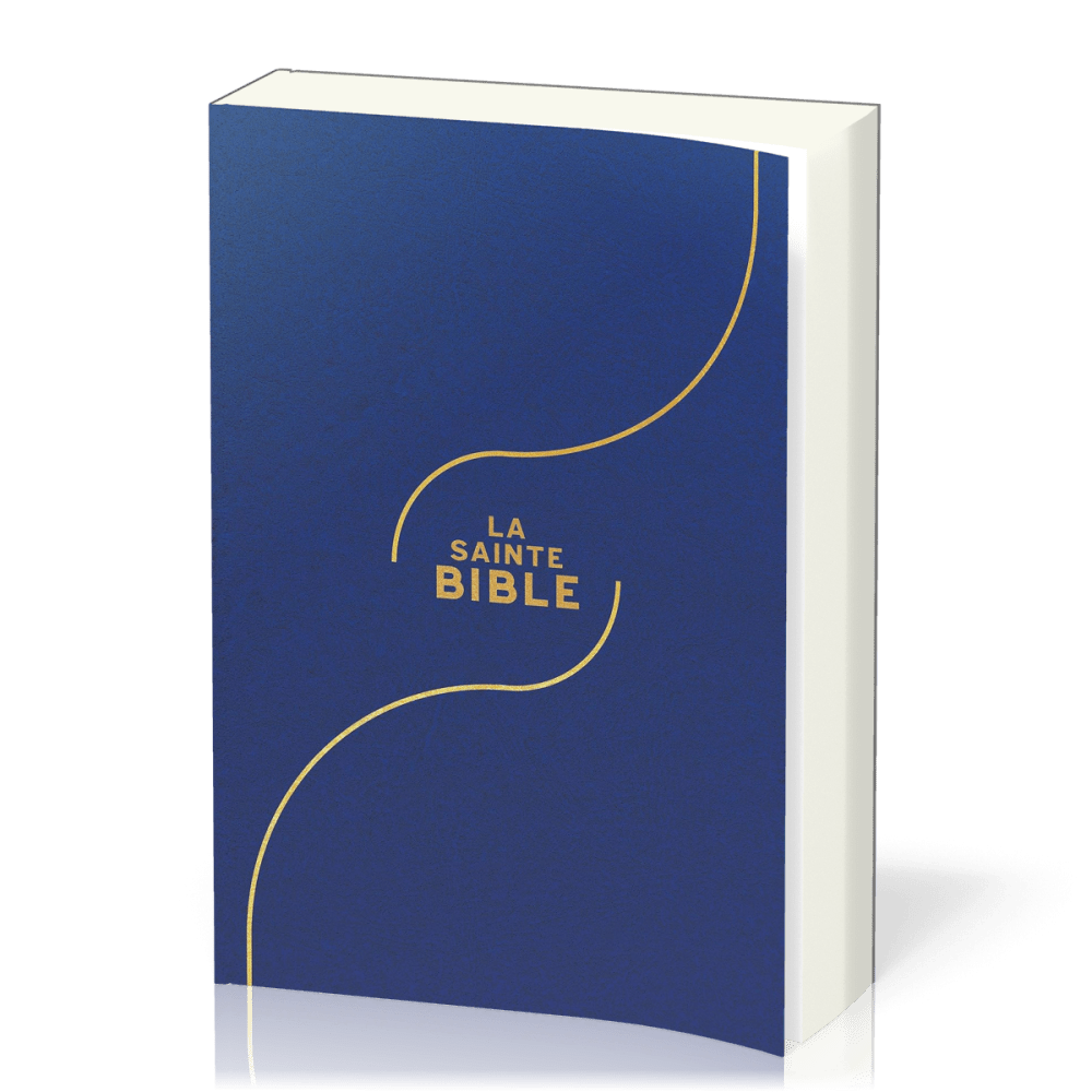 Bible, Segond 1910, gros caractères, souple, vinyle bleu - 2 rubans marque-pages