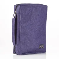 Pochette Bible, taille M, toile violette et ichthus