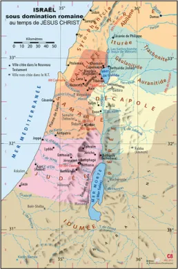 Israël sous domination romaine au temps de Jésus-Christ - Carte géographique