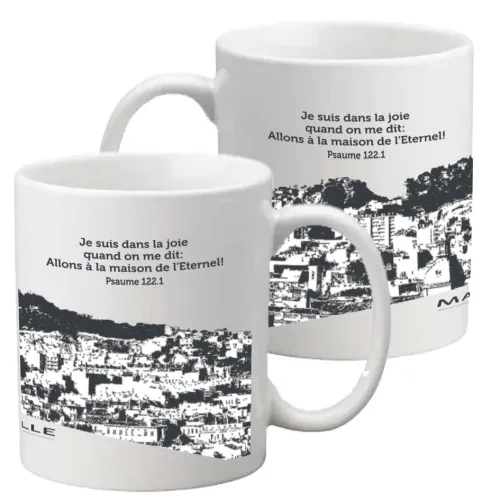 Mug blanc Marseille - Psaume 122.1 "Je suis dans la joie…"