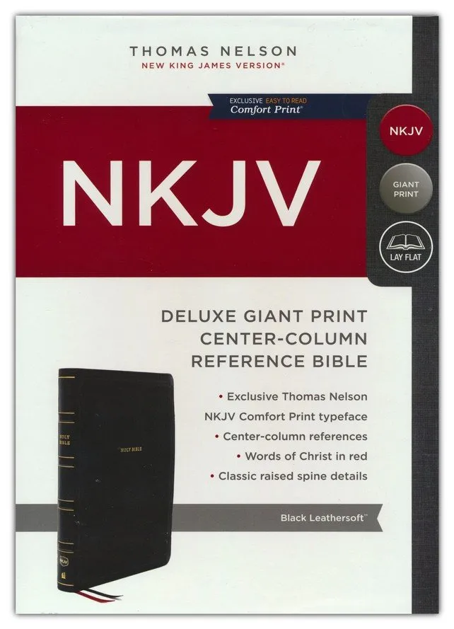 Anglais, Bible de référence NKJV, gros caractères - NKJV Deluxe Reference Bible, Center-Column...