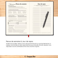 Agenda Tempus Deo Noir avec reliure cousue - Nouvelle version