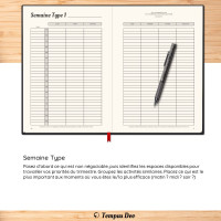 Agenda Tempus Deo Noir avec reliure cousue - Nouvelle version