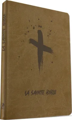Bible Segond 1880, compacte, beige motif croix - couverture souple, vivella