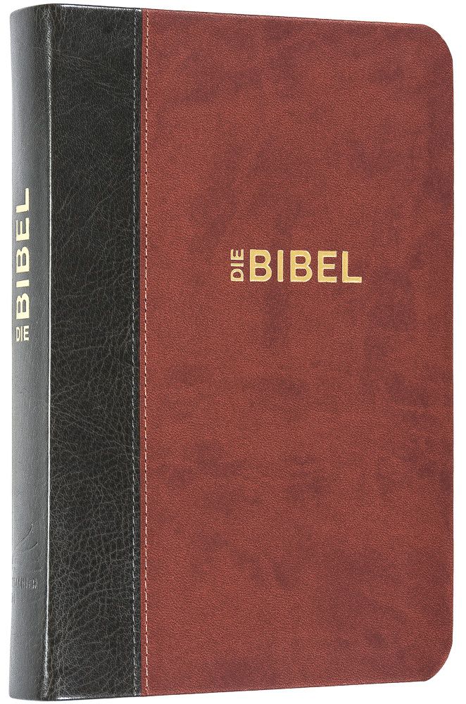Allemand, Bible Schlachter 2000 [poche] références, parallèles, duotone gris-brun, tr.or