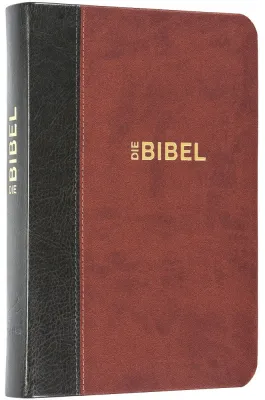 Schlachter Bibel 2000 - Taschenausgabe mit Parallelstellen Angabe - Zweifarbig Grau-braun - Goldrand