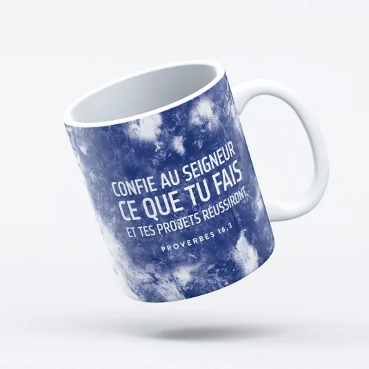 Mug marbré « Confie au Seigneur... » Pro. 16.3