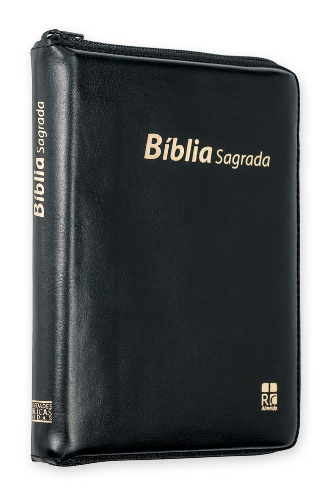 Portugiesisch, Bibel Almeida Revidiert und Korrigiert, DN52, schwarz, Reissverschluss