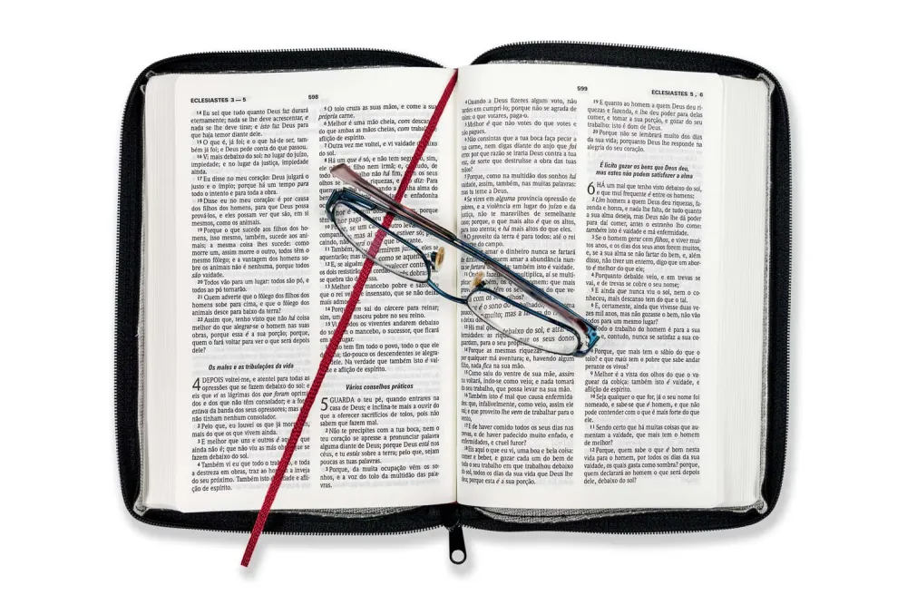 Portugiesisch, Bibel Almeida Revidiert und Korrigiert, DN52, schwarz, Reissverschluss