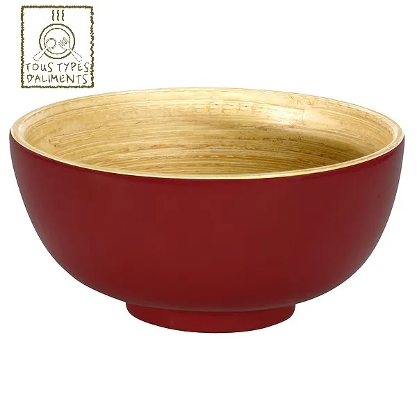 BOL SUR PIED BAMBOU COLORIS TOMATE