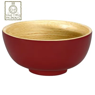 BOL SUR PIED BAMBOU COLORIS TOMATE