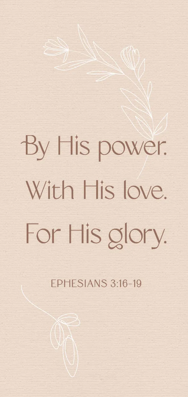 Metallschild For His glory - EPHESIANS 3:16-19